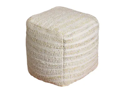 Beii Wool Jute Pouf