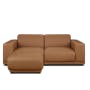 Milan 3 Seater Sofa with Ottoman - Caramel Tan (Faux Leather) - 0