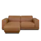Milan 3 Seater Sofa with Ottoman - Caramel Tan (Faux Leather)