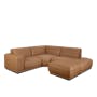 Milan 4 Seater Sofa with Ottoman - Caramel Tan (Faux Leather) - 18
