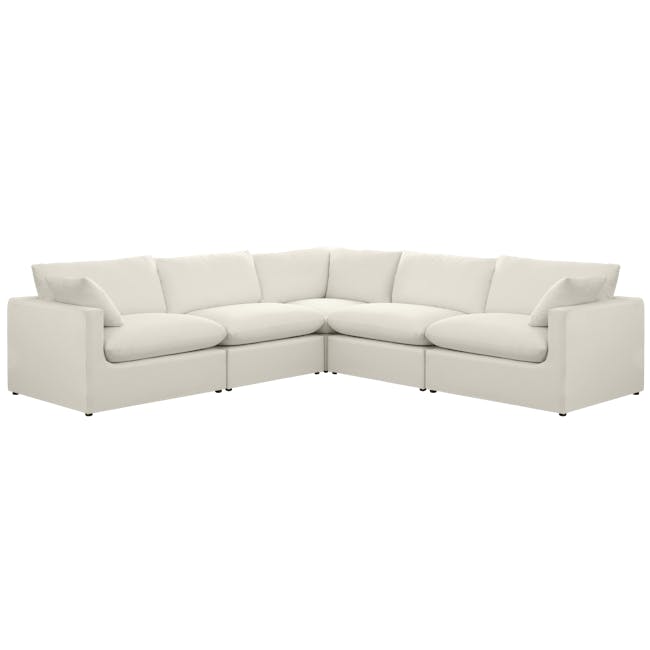 Russell 3 Seater Sofa with Ottoman - Oat (Eco Clean Fabric) - 15