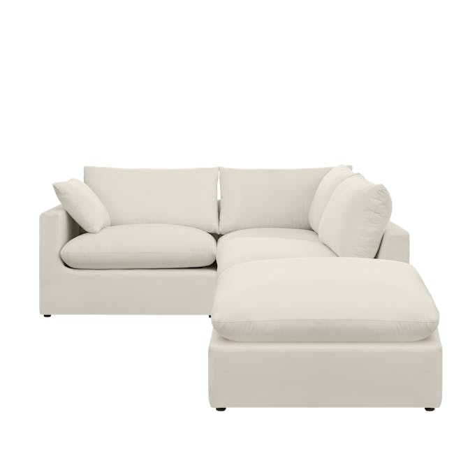 Russell 3 Seater Sofa with Ottoman - Oat (Eco Clean Fabric) - 18