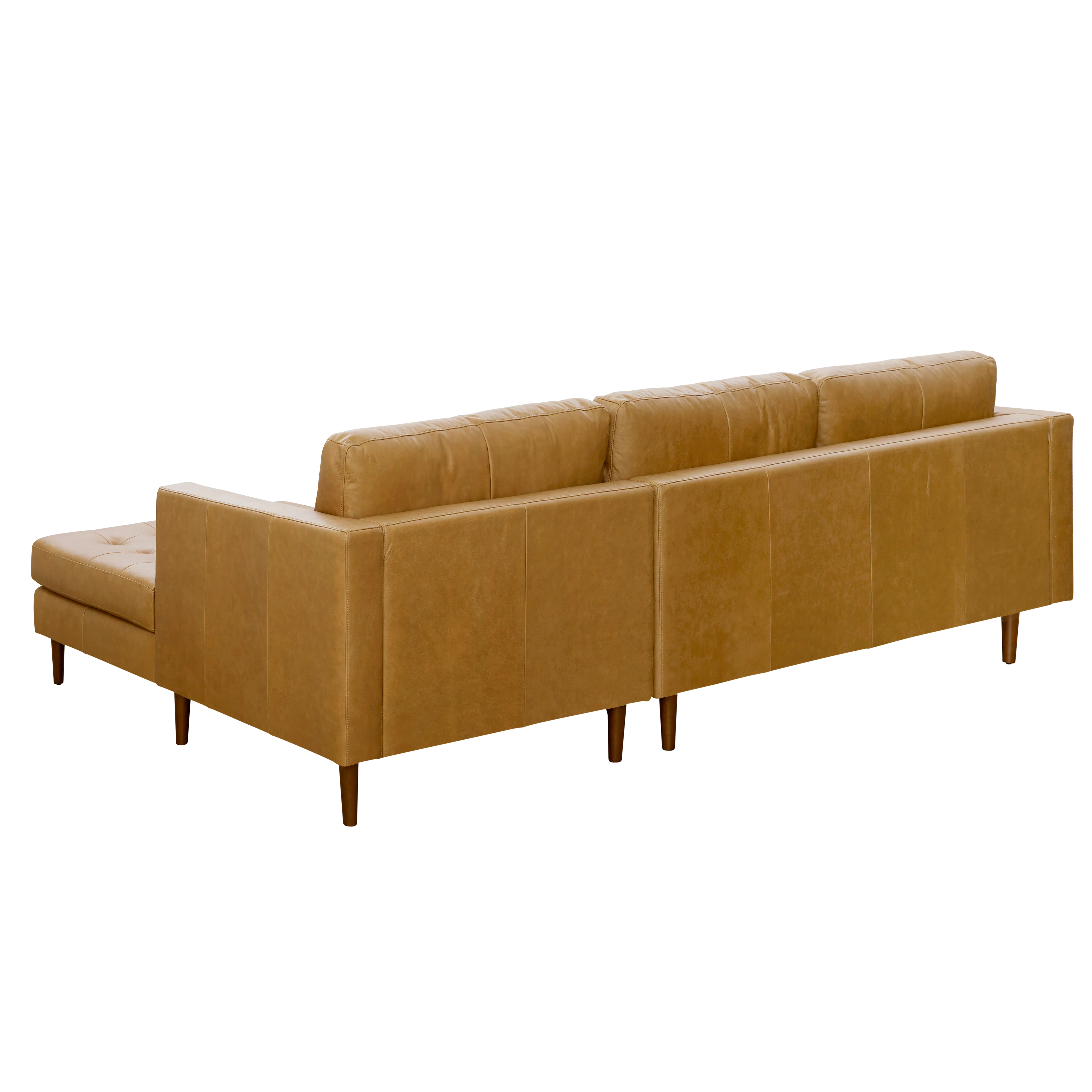 (As-is) Nolan L-Shaped Sofa - Saddle Tan (Premium Aniline Leather) Right Facing Chaise Lounge - 1 - 15