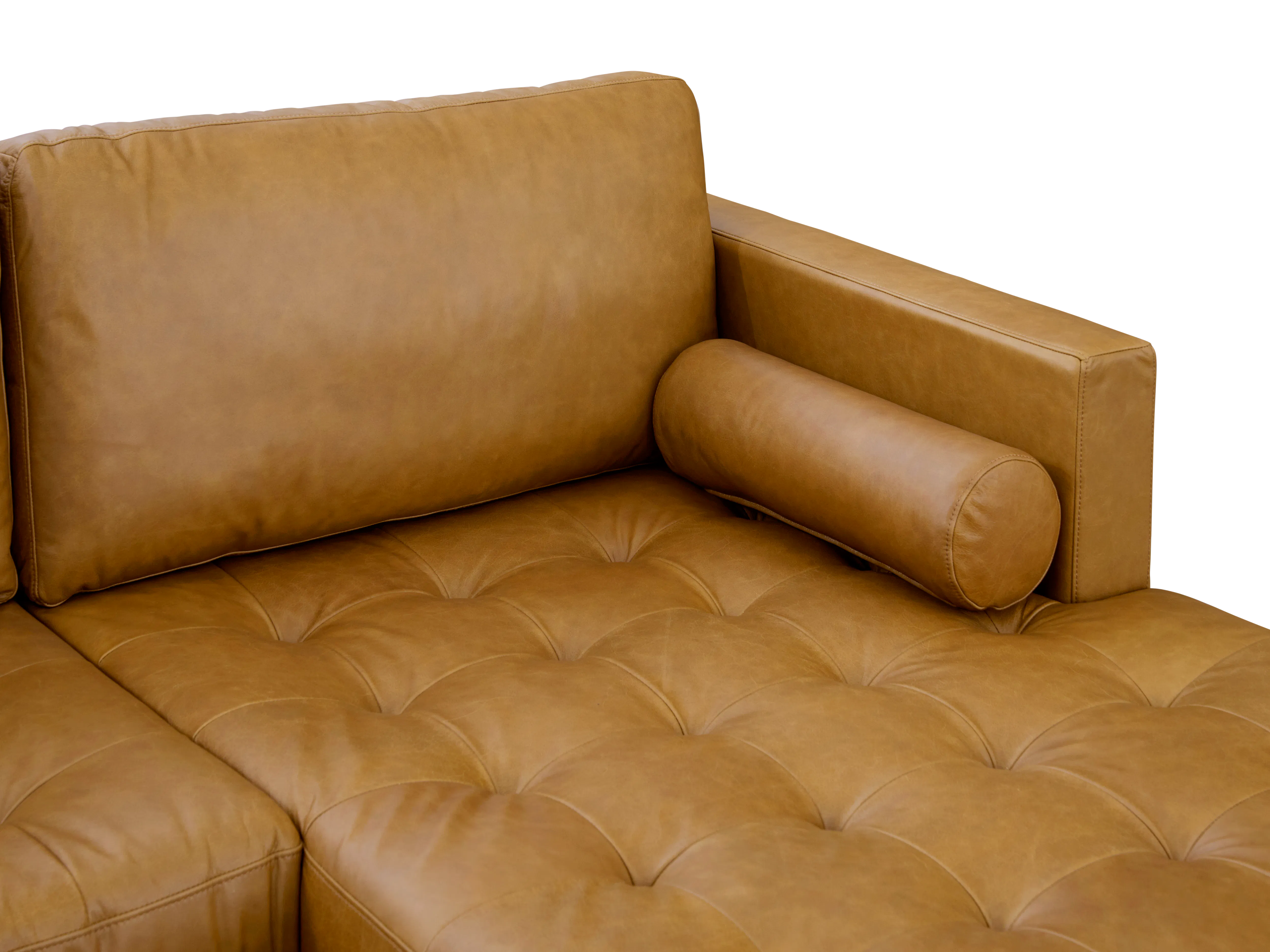 (As-is) Nolan L-Shaped Sofa - Saddle Tan (Premium Aniline Leather) Right Facing Chaise Lounge - 1 - 17