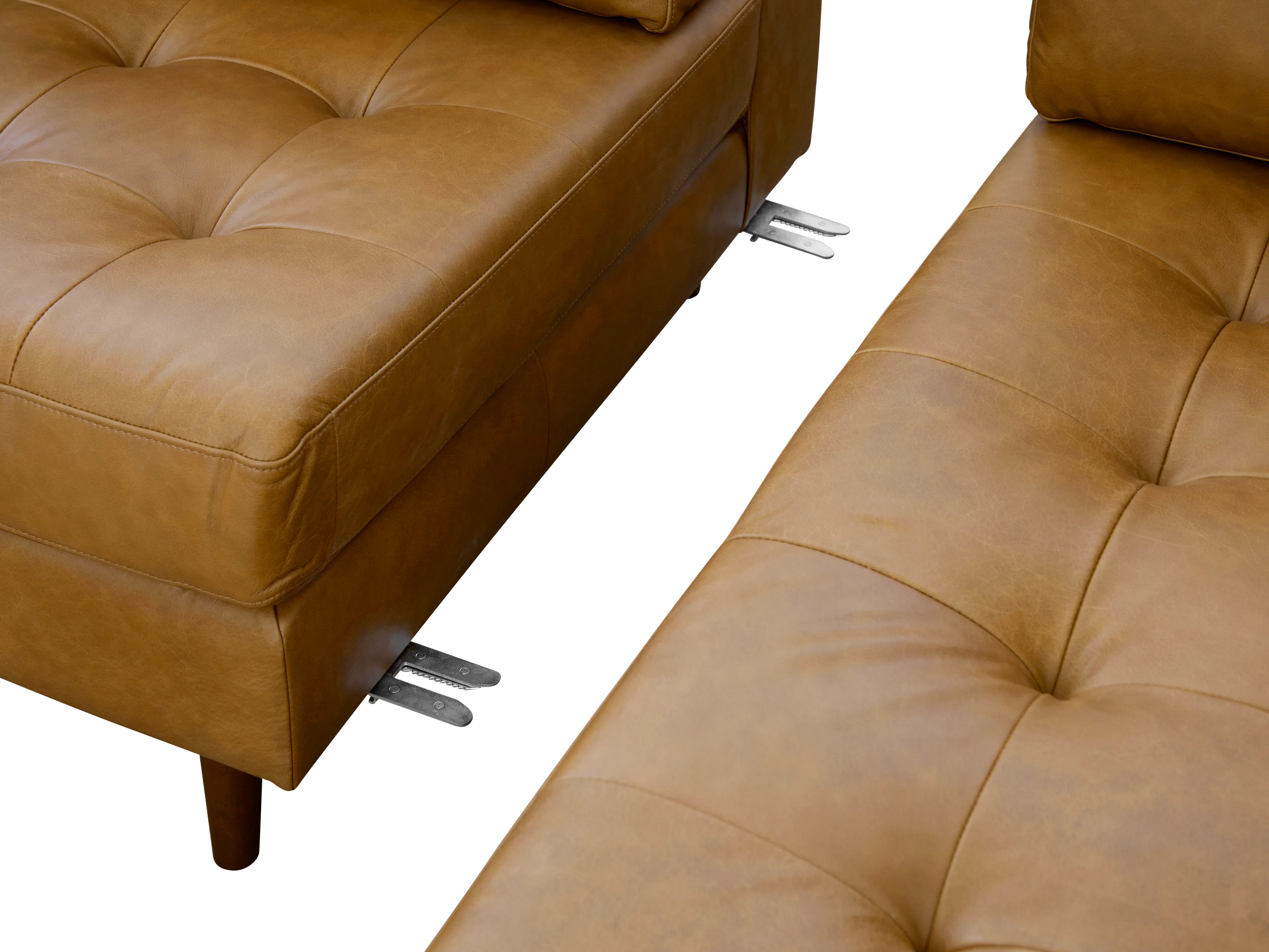(As-is) Nolan L-Shaped Sofa - Saddle Tan (Premium Aniline Leather) Right Facing Chaise Lounge - 1 - 18