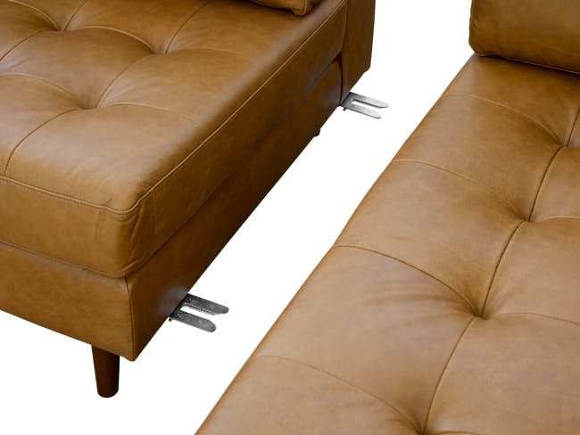 Nolan L-Shaped Sofa - Saddle Tan (Premium Aniline Leather) - 6