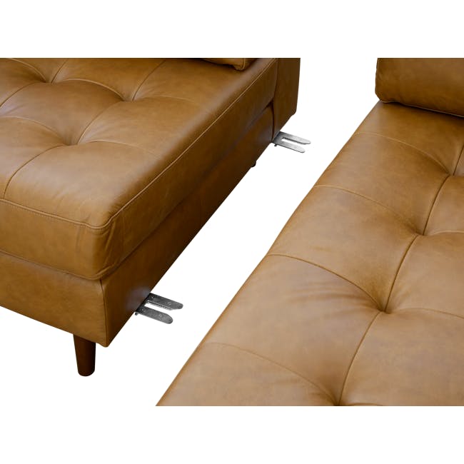 Nolan L-Shaped Sofa - Saddle Tan (Premium Aniline Leather) - 6