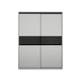 Lorren Sliding Door Wardrobe 1 with Glass Panel - Matte White - 0