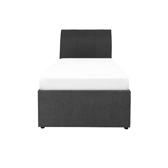 ESSENTIALS Single Trundle Bed - Smoke (Fabric) - 0