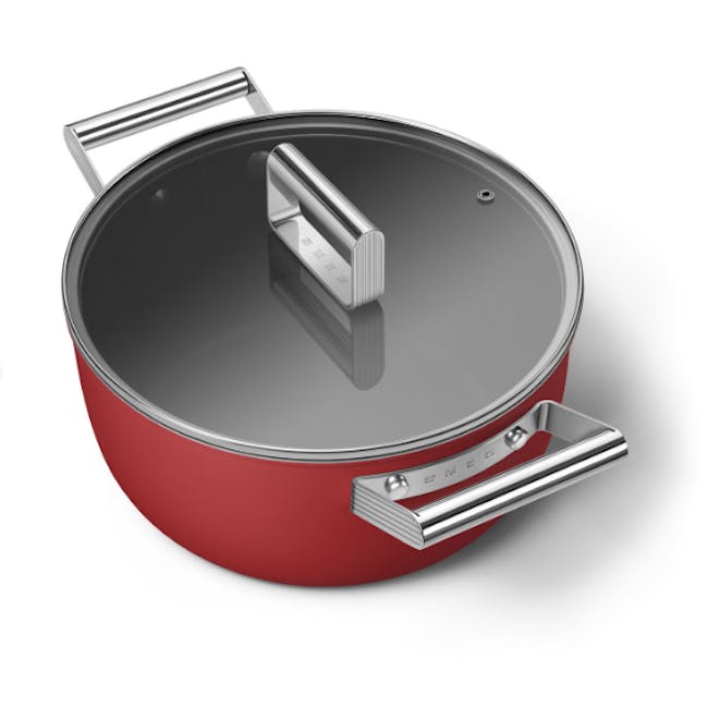 SMEG Casserole with Lid - Red (2 Sizes) - 5