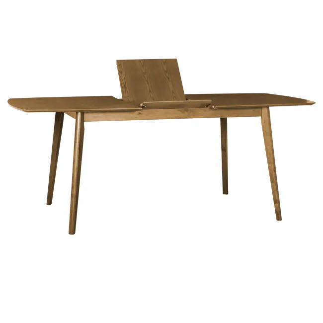 Harold Extendable Dining Table 1.2m-1.5m in Cocoa with 4 Dahlia Dining Chairs in Taupe - 6 - Modern wooden dining table