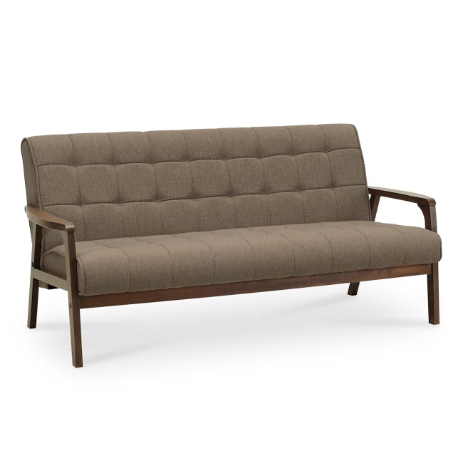 Tucson 3 Seater Sofa with Tucson Armchair - Cocoa, Chestnut (Fabric) - 8 - Modern upholstered sofa, brown fabric, cushioned