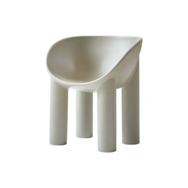 Kibo Single Scoop Seat - Grey - 1 - Modern minimalist design, sleek white ceramic, elegant bowl, sculptural form