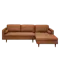 Nolan L-Shaped Sofa - Auburn Brown (Faux Leather)