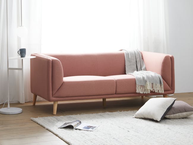 Audrey 3 Seater Sofa - Blush - 1