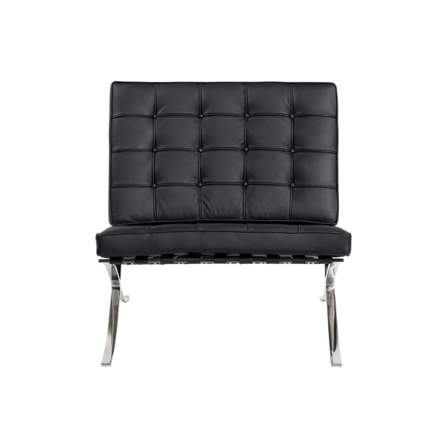 Benton Chair with Benton Ottoman - Black (Genuine Cowhide) - 2