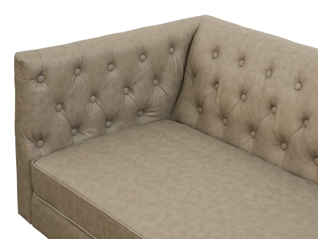 Cadencia L-Shaped Sofa - Warm Taupe (Faux Leather) - 5