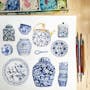 Singlapa Blue Porcelain Pouch - 3