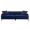 Brielle 3 Seater Sofa in Aurora Blue with Lucian Lounge Chair in Pewter Grey - 1