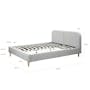 Nolan King Bed in Oatmeal with 2 Miah Bedside Table in White - 11