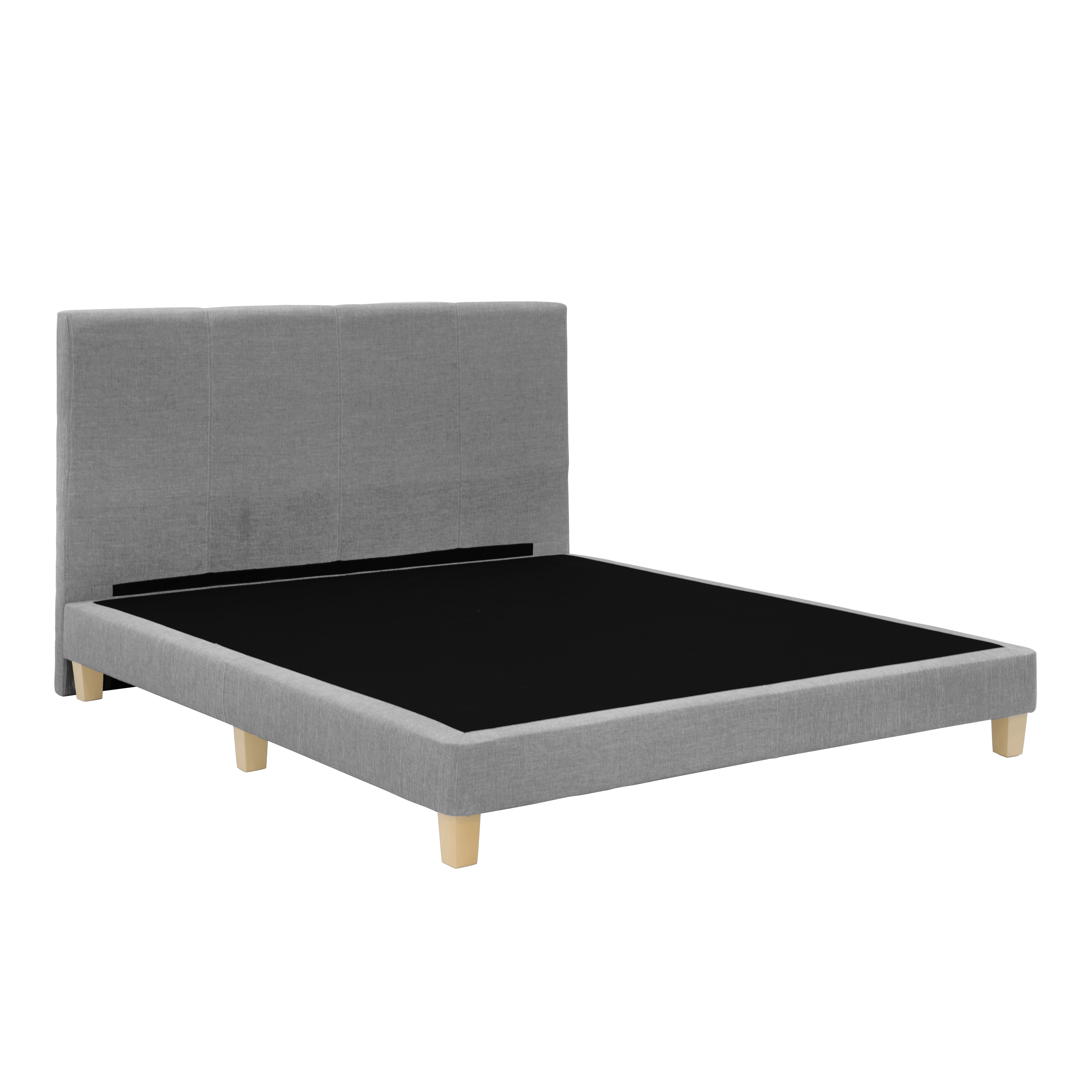 ESSENTIALS King Headboard Divan Bed Grey (Fabric), ESSENTIALS Beds by