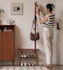 Ypson Clothes Rack with Bench - Walnut - 1