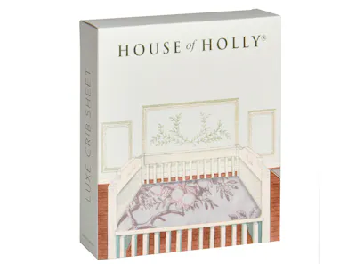 House of Holly Bamboo Crib Sheet - Fruit Toile (Strawberry)