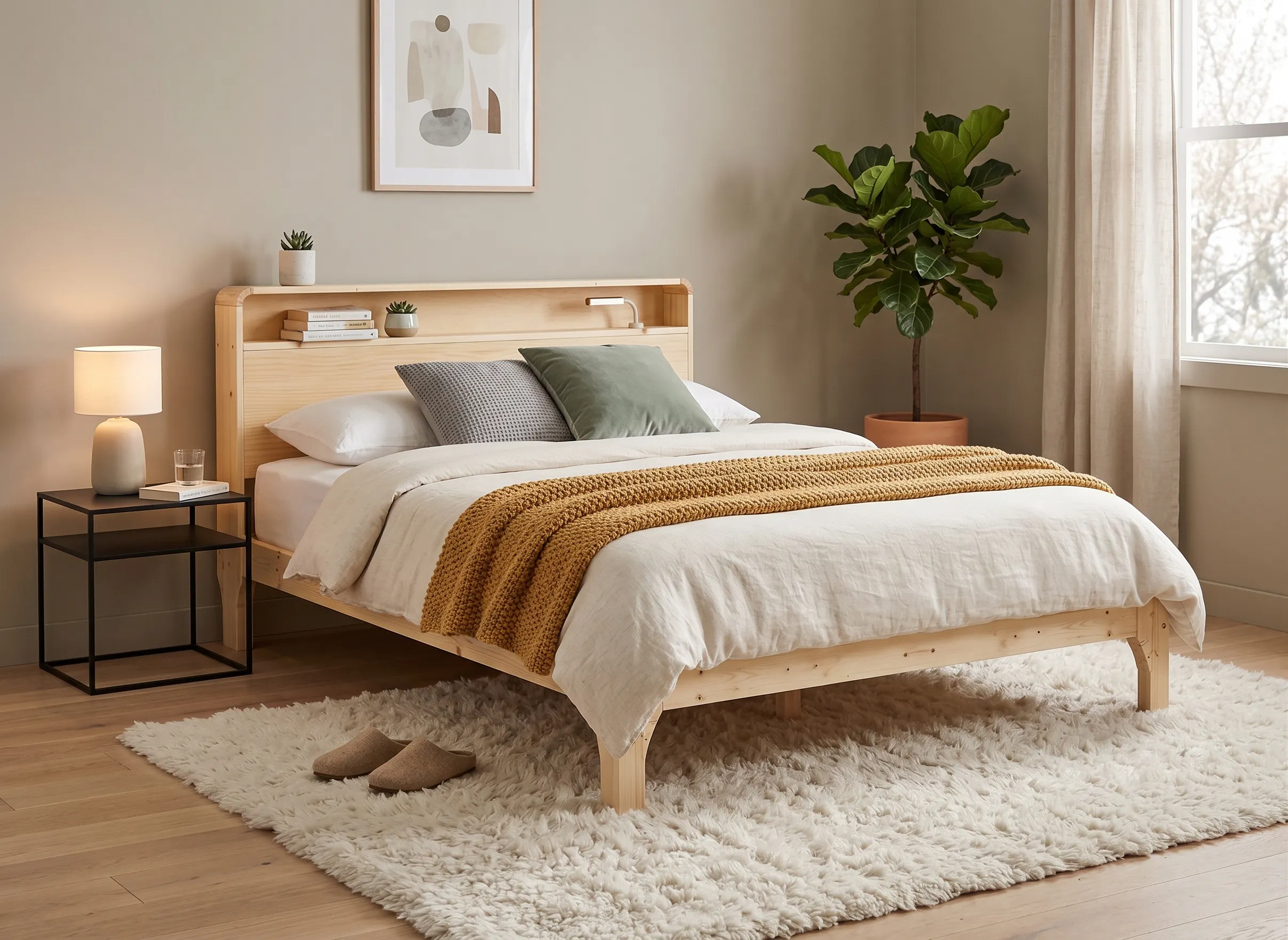Aiko Queen Wooden Bed - 14