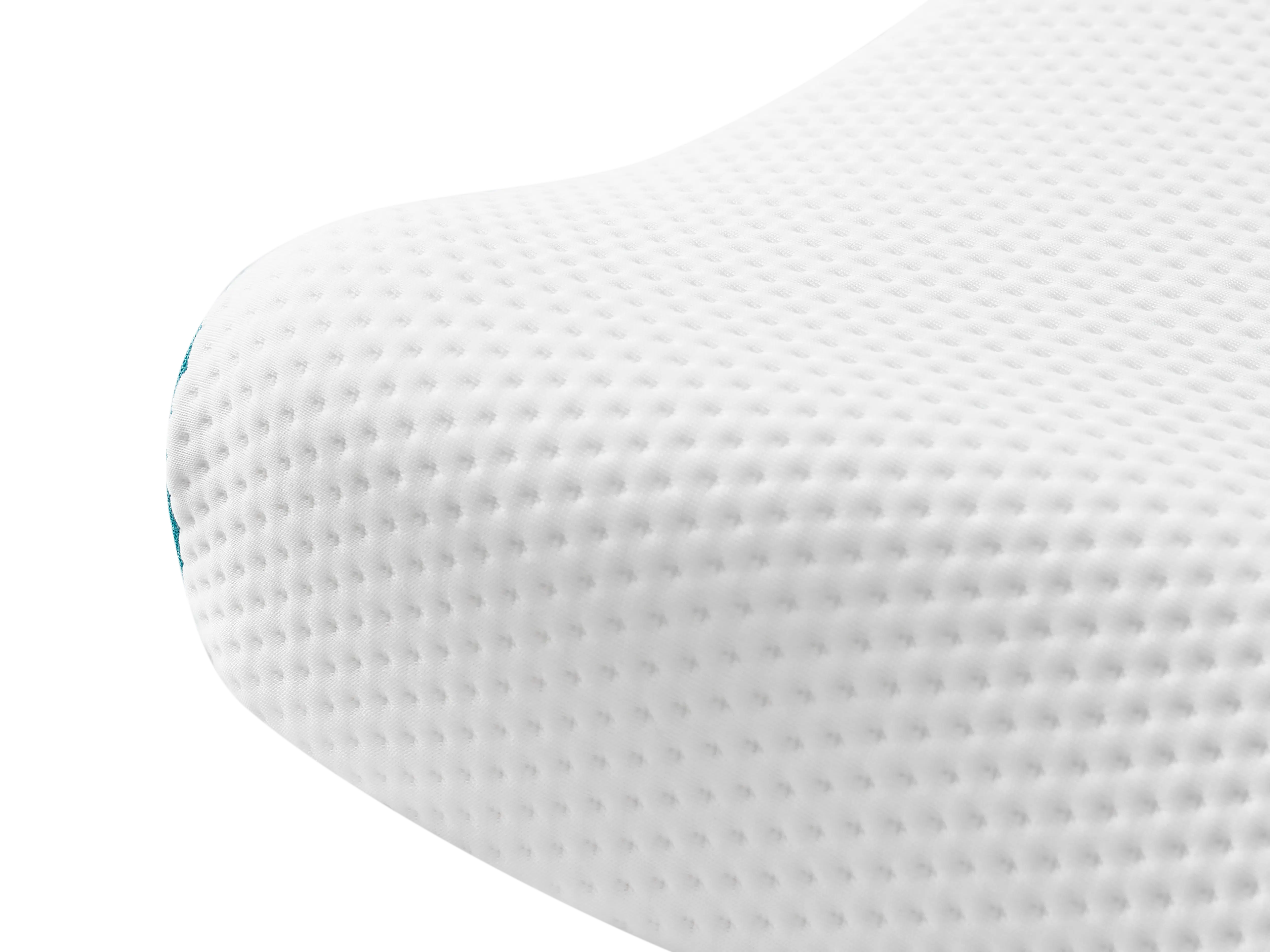 LEVITATE Contour Memory Foam Pillow - 11 - White textured mattress cover, breathable fabric, ergonomic design, soft padding