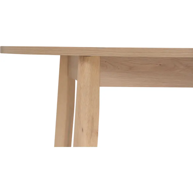 Sergio Round Dining Table 1m - Milk Oak - 5 - Light wooden table legs, natural wood grain, smooth surface, minimalist