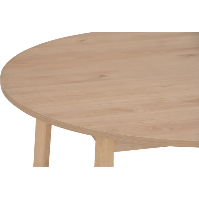 Sergio Round Dining Table 1m - Milk Oak - 4 - Light wood table, round shape, natural finish, minimalist design, wooden legs