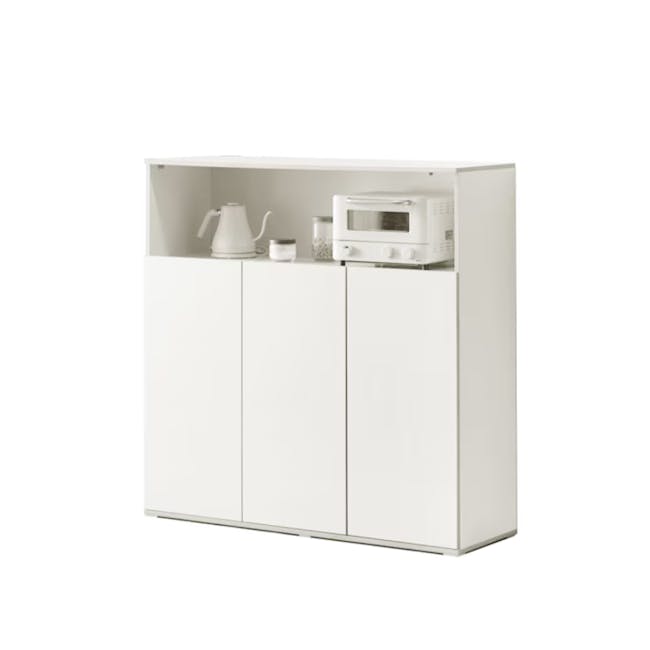 Arison Modular Cabinet 1.2m - 1 - White kitchen cabinet, minimalist design, modern kitchen, open shelving, white cabinets