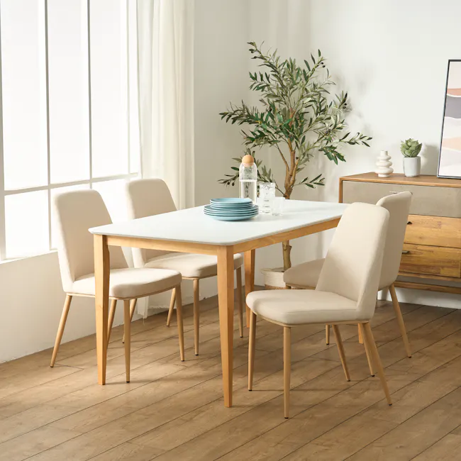 (As-is) Kate Dining Chair - Oak, Wheat Beige - 5