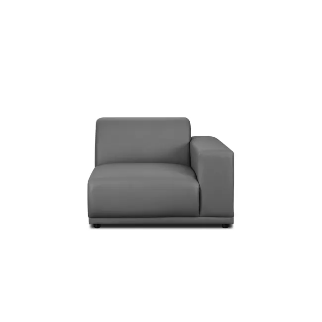 Milan 4 Seater Sofa - Smokey Grey (Faux Leather) - 7 - Grey leather sofa, modern design, sleek upholstery, comfortable