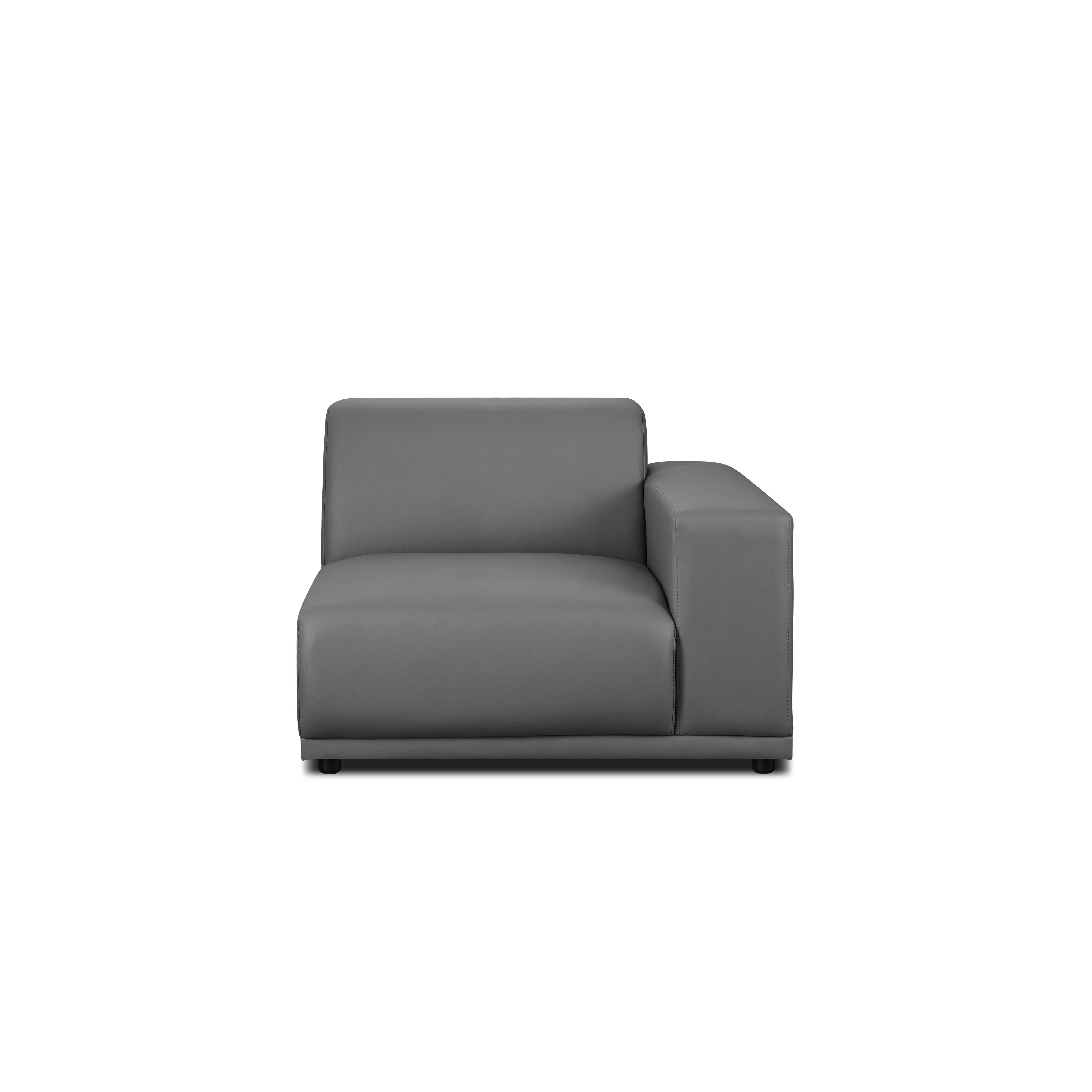 Milan Right Arm Unit - Smokey Grey (Faux Leather)