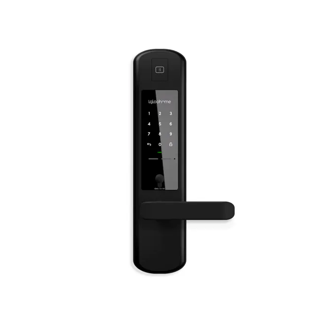 igloohome Smart Mortise 2 - 1 - Sleek black keypad with numeric display, Modern digital lock with user-friendly interface