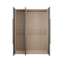 Lucca 3 Door Wardrobe 1 - Graphite Linen, Herringbone Oak - 0