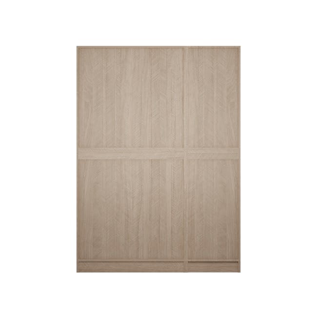 Lucca 3 Door Wardrobe 1 - Graphite Linen, Herringbone Oak - 9