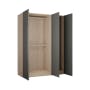 Lucca 3 Door Wardrobe 1 - Graphite Linen, Herringbone Oak - 7