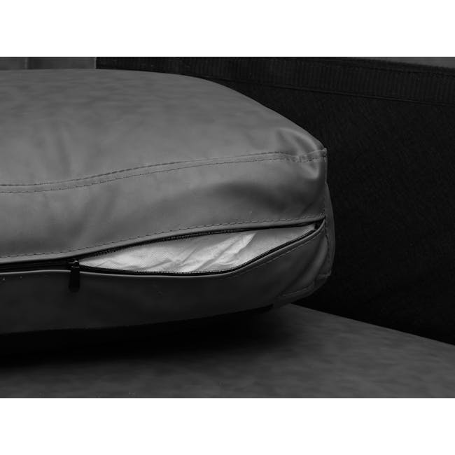 Wellington 3 Seater Sofa - Lead Grey (Faux Leather) - 7