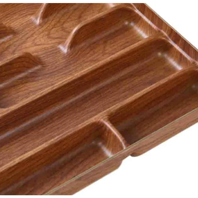 Evelin 7 Spice Cutlery Tray - 4 - Wooden tray with multiple compartments, glass container, sleek design, ergonomic shape