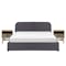 Nolan King Storage Bed in Hailstorm with 2 Hendrix Bedside Tables