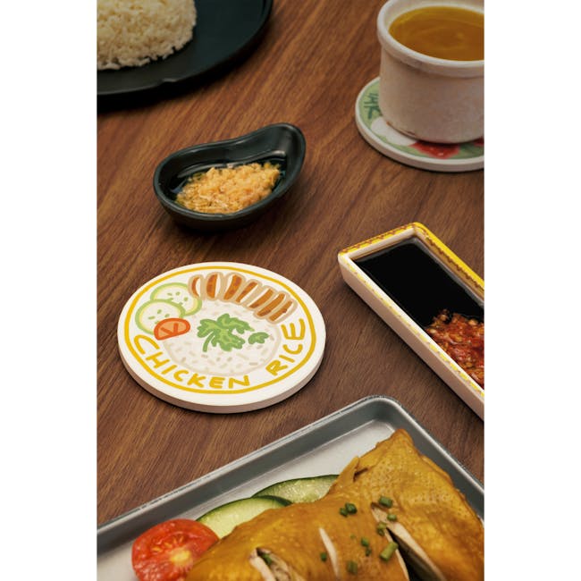 Diatomite Coasters - Hawker Hits (Chicken Rice, Satay, Chilli Crab, Kaya Toast) - 7