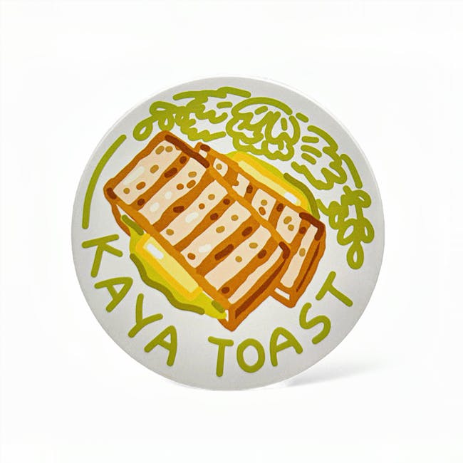 Diatomite Coasters - Hawker Hits (Chicken Rice, Satay, Chilli Crab, Kaya Toast) - 5