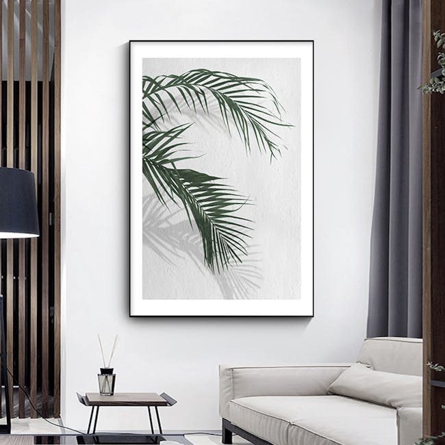 Palm Tree Canvas Print with Black Frame 30cm x 40cm - I - 2