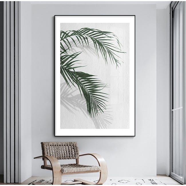 Palm Tree Canvas Print with Black Frame 30cm x 40cm - I - 1
