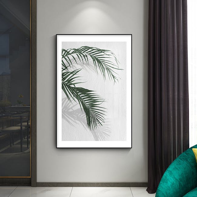 Palm Tree Canvas Print with Black Frame 30cm x 40cm - I - 5