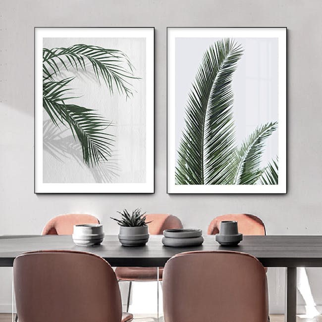 Palm Tree Canvas Print with Black Frame 30cm x 40cm - I - 4