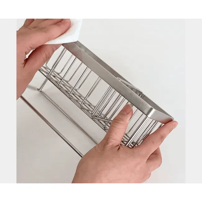 ESSENTIALS Sink Storage Sponge Rack Shelf with Hanger 30cm - White - 13