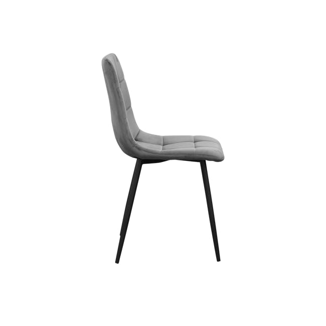 Friska Dining Chair - Warm Grey (Velvet) - 2